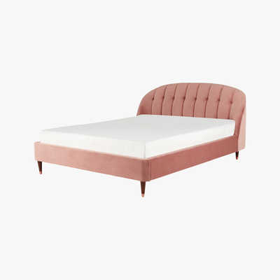 Made.com Margot King Size Bed, Blush Pink Velvet