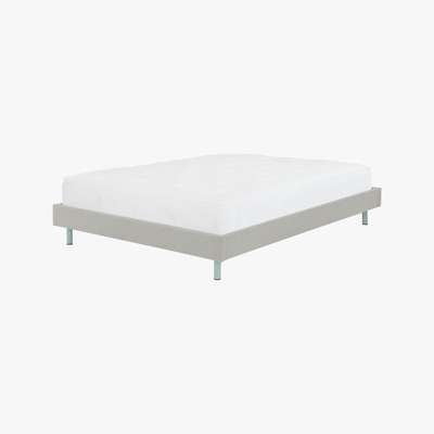 Made.com MADE Essentials Besley Platform Double Bed, Hail Grey