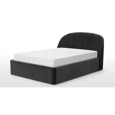Made.com Margot King Size with Ottoman Storage, Midnight Grey Velvet