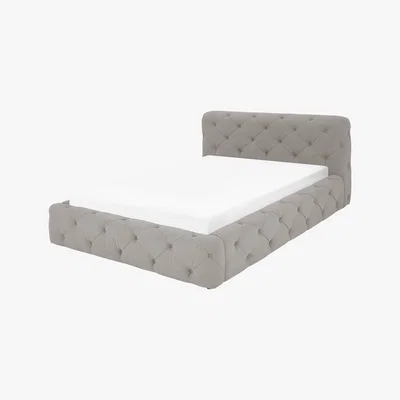 Made.com Sloan Super King Size Ottoman Storage Bed, Washed Grey Cotton