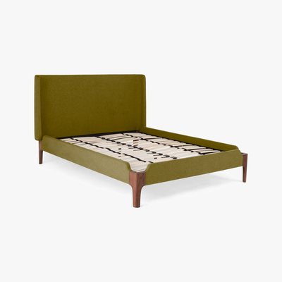 Made.com Roscoe King Size bed, Olive Green