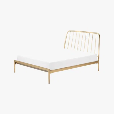 Made.com Alana Kingsize Bed, Brushed Brass