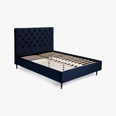 Made.com Skye King Size Bed, Royal Blue Velvet
