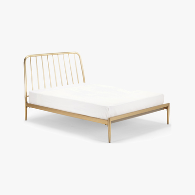 Made.com Alana Double Bed, Brushed Brass