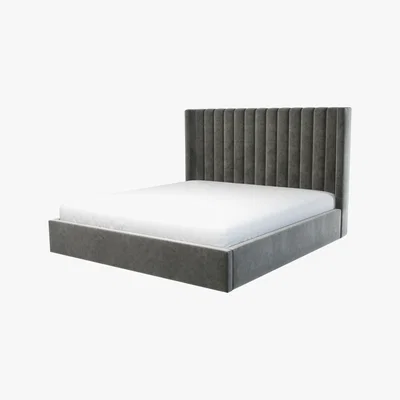 Made.com Custom MADE Cory Super King size Bed  with Ottoman, Steel Grey  Velvet