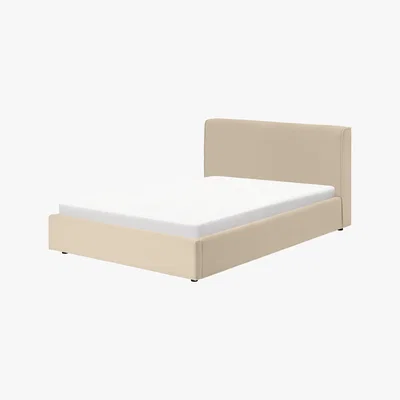 Made.com Bahra King Size Bed with Ottoman Storage, Stone Micro Corduroy Velvet