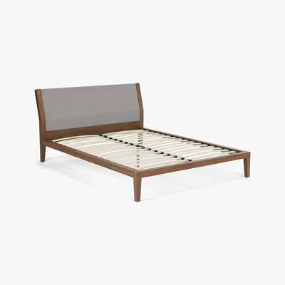 Made.com Lansdowne Kingsize Bed, Walnut And Cool Grey