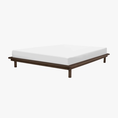 Made.com Kano King size Platform Bed, Walnut Stain Pine