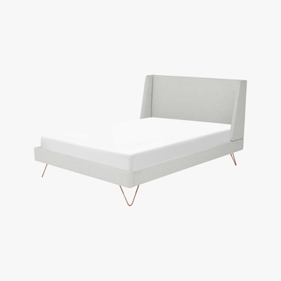 Made.com Elona Double Bed, Snow Grey Weave