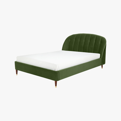 Made.com Margot Double Bed, Meadow Green Velvet