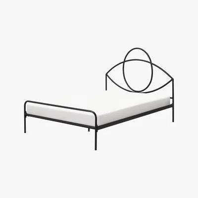 Made.com Josefa Double Bed, Black Metal