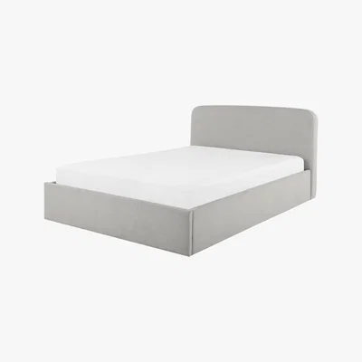 Made.com MADE Essentials Besley King Size Ottoman Storage Bed, Hail Grey