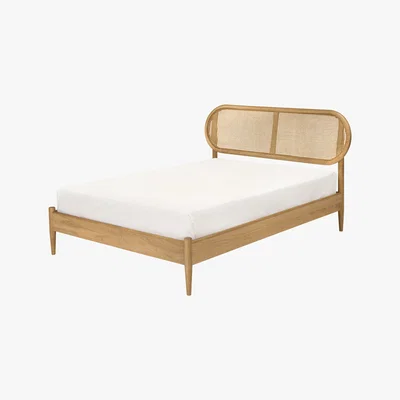 Made.com Reema Kingsize Bed, Natural Oak and Cane