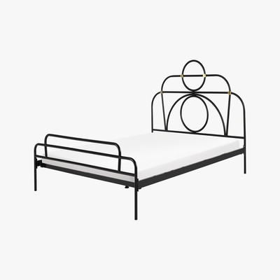 Made.com Anthea Metal Double Bed, Black