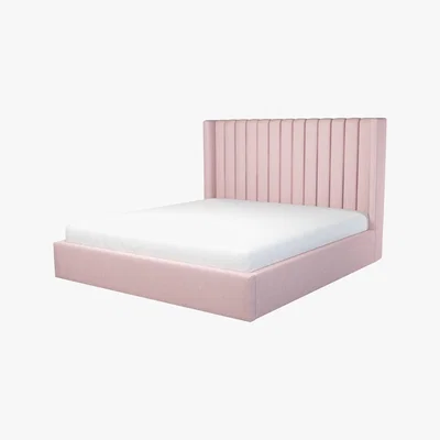 Made.com Custom MADE Cory Super King size Bed  with Ottoman, Tea Rose Pink Cotton