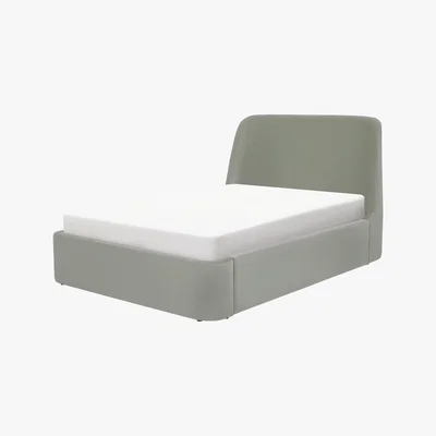 Made.com Hayllar King Size Bed with Ottoman Storage, Sage Green Velvet