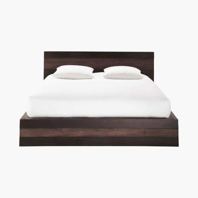 Maisons du Monde Stained Solid Mango Wood Bed 180 x 200 cm Java