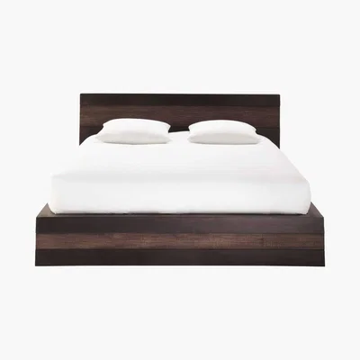 Maisons du Monde Stained Solid Mango Wood Bed 180 x 200 cm Java