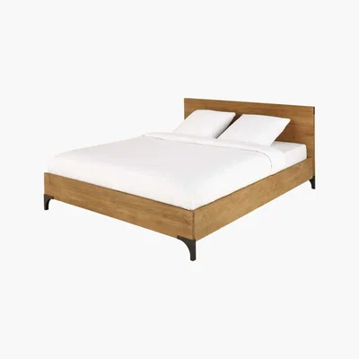 Maisons du Monde METROPOLIS - Solid Mango Wood and Acacia Bed 140x190