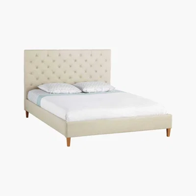 Maisons du Monde CHESTERFIELD - Tufted Linen Bed with Slatted Base 160 x 200