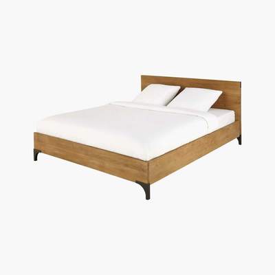 Maisons du Monde METROPOLIS - Solid Mango Wood and Acacia Bed 160x200