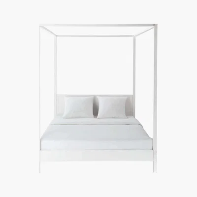 Maisons du Monde CELESTE - Off-White Pine Four Poster Bed 160 x 200