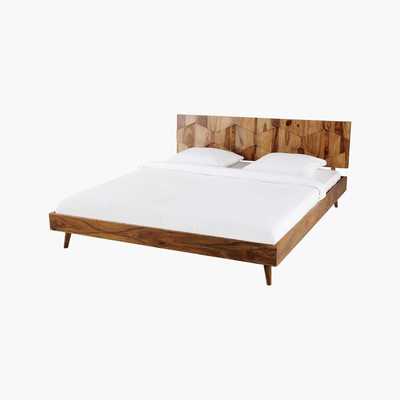 Maisons du Monde QUADRA - Solid Sheesham Vintage Bed 180 x 200 cm