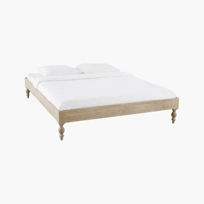 Maisons du Monde MEEKO - Carved Solid Mango Wood 180x200 Bed