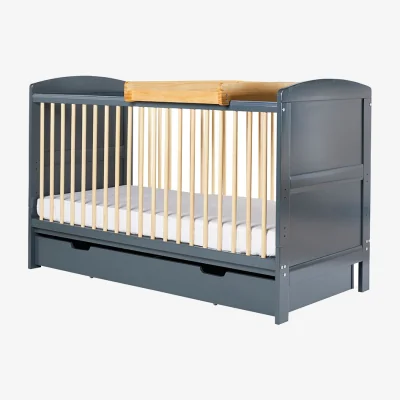 Cuckooland Ickle Bubba Coleby Scandi Classic Cot Bed with Under Drawer and Cot Top Changer -
