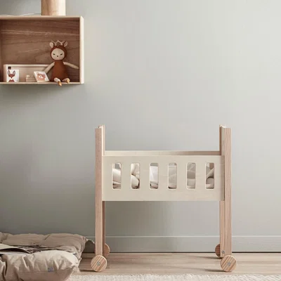 Cuckooland Kids Concept Nature Doll Cot with Bed Set