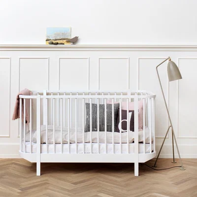 Cuckooland Oliver Furniture Baby & Toddler Luxury Wood Cot Bed in White