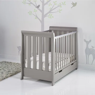 Cuckooland Obaby Stamford Mini Sleigh Cot Bed in Taupe Grey
