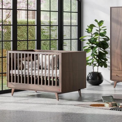 Cuckooland Vox Mid Baby Cot Bed - Walnut