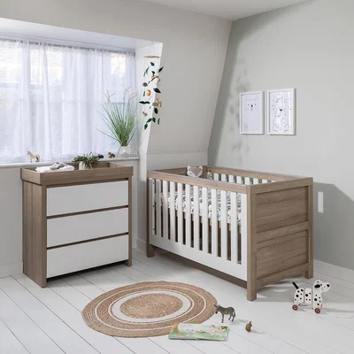 Cuckooland Tutti Bambini Modena Cot Bed 2 Piece Nursery Set - Oak
