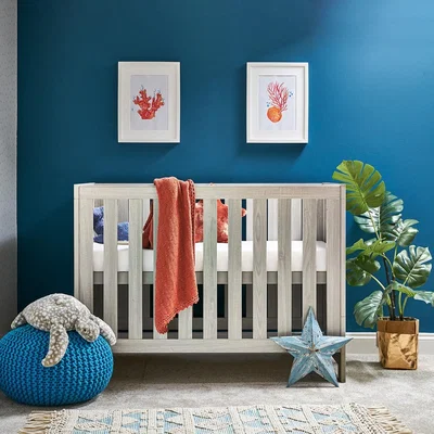 Cuckooland Obaby Nika Mini Cot Bed - Grey Wash and White
