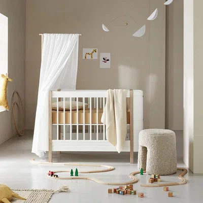 Cuckooland Oliver Furniture Wood Mini+ 4 in 1 Cot Bed - White