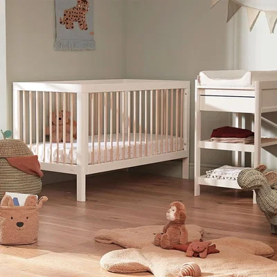 Cuckooland Troll Lukas 2 Piece Cot Bed  & Changing Table Set - Light Grey