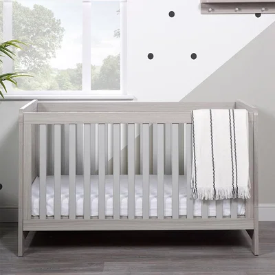 Cuckooland Ickle Bubba Pembrey Cot Bed  - Ash Grey & White Trend