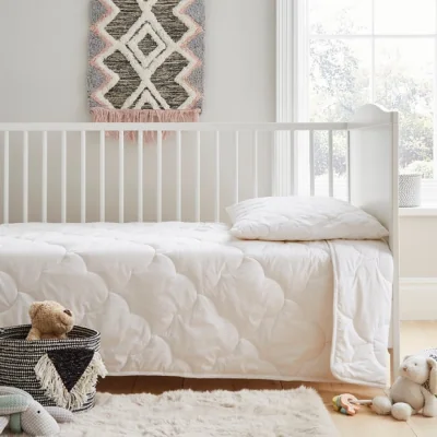Dunelm Fogarty Little Sleepers All Seasons Wool Cot Bed Duvet and Pillow Set White