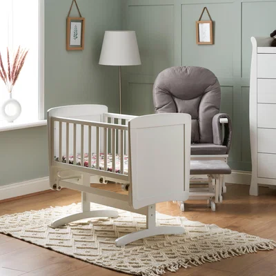 Dunelm Obaby Gliding Crib, White Pine White