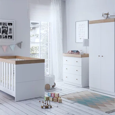 Dunelm Little Acorns Burlington 3 Piece Nursery Furniture Set White