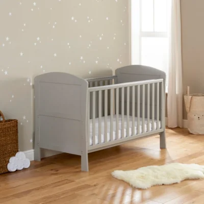 Dunelm Return - Babymore Aston Cot Bed, Grey