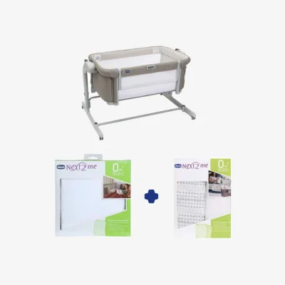 Dunelm Chicco Next to Me Magic Evo Crib and Sheets Bundle