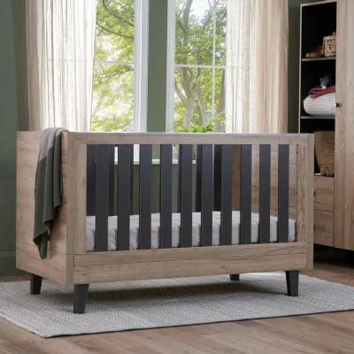 Habitat Tutti Bambini Como Nursery Cot Bed - Oak & Slate Grey
