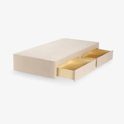 John Lewis John Lewis & Partners Pocket Sprung 2 Drawer Storage Divan Base, Single, Topaz Beige