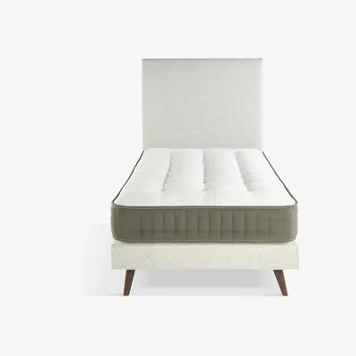John Lewis John Lewis & Partners EcoMattress™, Headboard and Slim Divan Base Set, Firm Tension, Single, Pale Grey