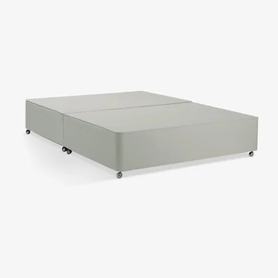 John Lewis John Lewis & Partners Non-Sprung Upholstered Divan Base, Small Double, Canvas Stone Grey, FSC-Certified (Pine)
