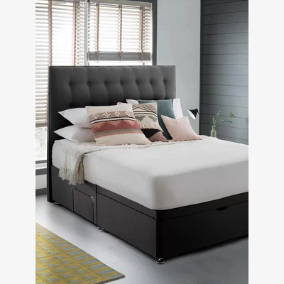 John Lewis Silentnight 2 Drawer Continental Half Ottoman Divan Storage Bed, King Size
