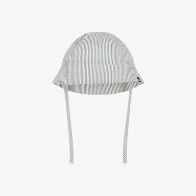 John Lewis Petit Bateau Baby Cotton Stripe Sun Hat, Marshmallow/Multi