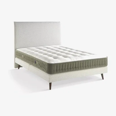 John Lewis John Lewis & Partners EcoMattress™, Headboard and Slim Divan Base Set, Firm Tension, Super King Size, Pale Grey